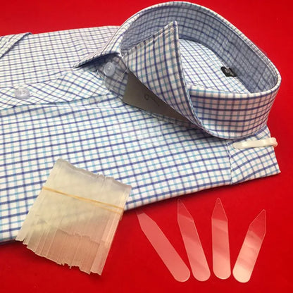 200Pcs Plastic Collar Stiffeners Set | Dress Shirt Men's Gifts | Clear Plastic Collar Stays 55 x 10 mm