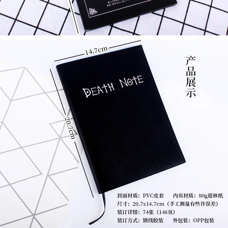 A5 Anime Death Note Notebook Set – Leather Journal, Collectible School Writing Journal with Large Anime Theme