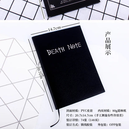 A5 Anime Death Note Notebook Set – Leather Journal, Collectible School Writing Journal with Large Anime Theme
