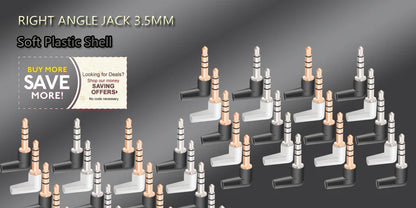 10pcs White & Black 3.5mm Stereo Headset Plug Adapter 3/4 Poles Audio Jack Connector for iPhone 2.5mm