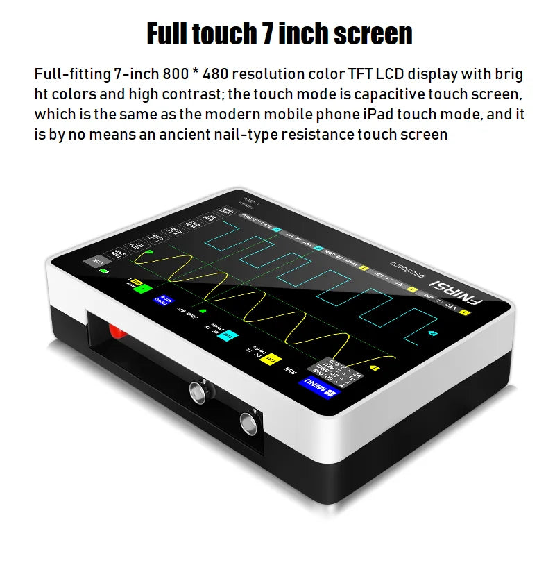 FNIRSI-1013D Digital Tablet Oscilloscope | Dual Channel 100MHz Bandwidth, 1GS/s Sampling Rate | 7" Mini Touchscreen Scope