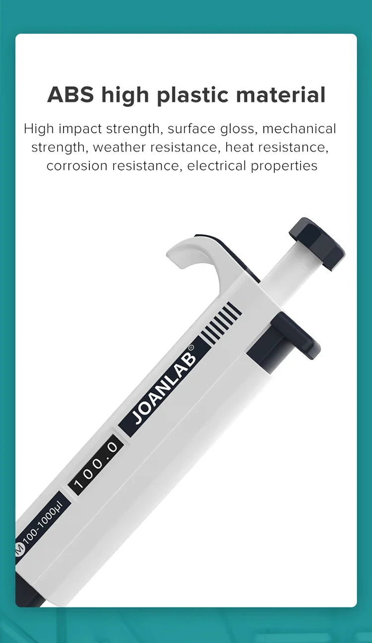 JOANLAB Digital Micropipette — Automatic Adjustable Plastic Pipette for Laboratory & Chemistry Experiments, Includes Pipette Tips