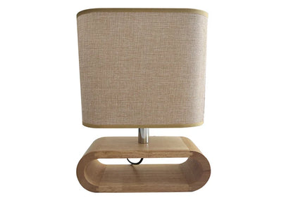 Nordic Wood Base Table Lamp with Cloth Lampshade - E27 Bedside, Desk & Reading Light for Living Room & Bedroom