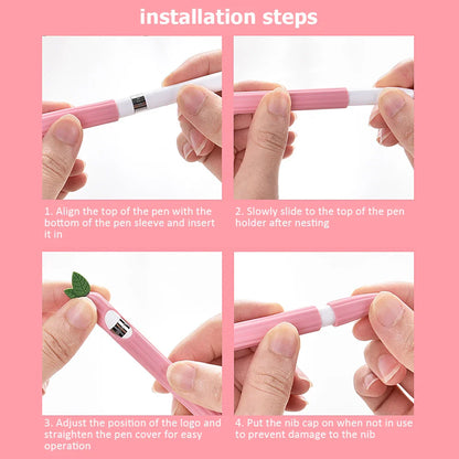 Cute Fruits Silicone Case for Apple Pencil – Protective Cover for 1st and 2nd Generation Apple Pencil – Vegetable-Themed Silicone Cases
