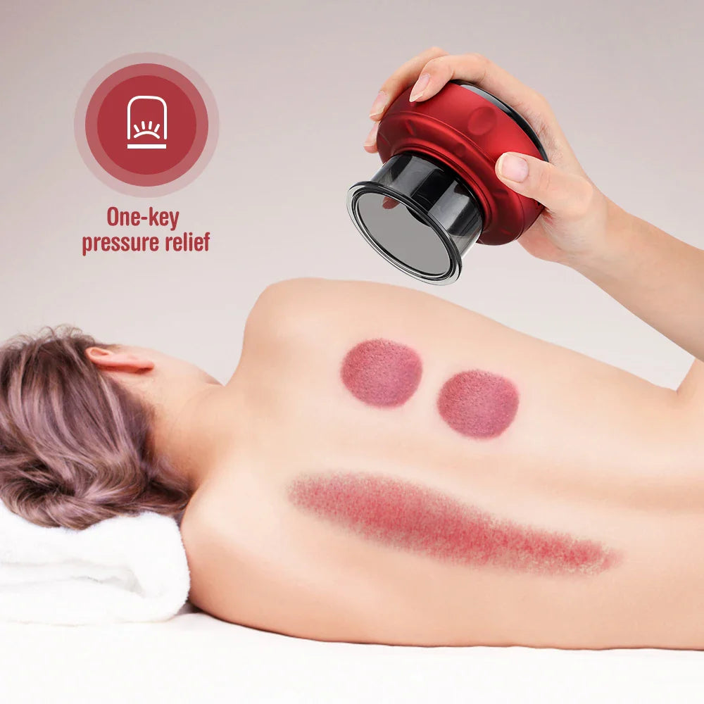 Intelligent Electric Cupping Massage Device: LCD Display Guasha Scraping, Heating Vacuum - Negative Pressure Body Massager