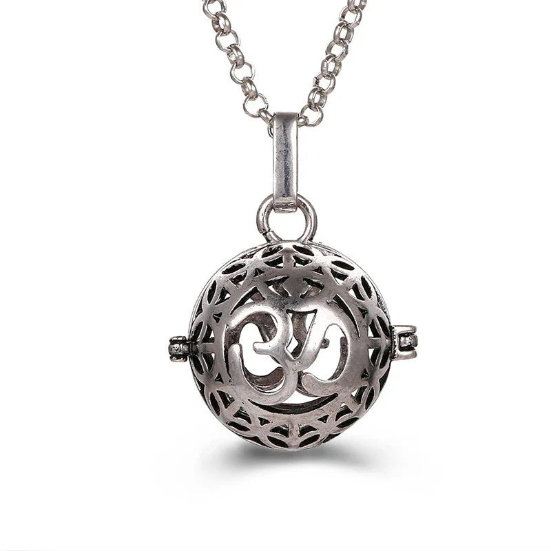 Mexico Music Ball Hollow Zircon Pendant Necklace – Vintage Perfume Aromatherapy Locket for Women