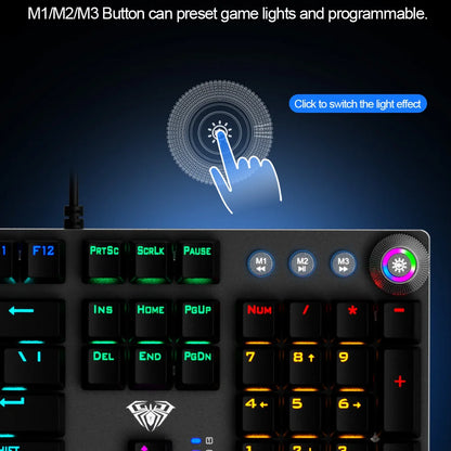 AULA F2088 Mechanical Gaming Keyboard – 104 Keys, Anti-Ghosting, Brown/Blue Switch, Wired RGB Backlit for PC & Laptop