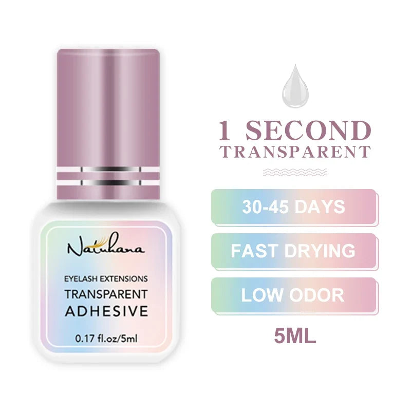 Professional Eyelash Extension Glue - 5ml Fast Drying Lash Adhesive with 0.3S-3S Dry Time for Strong False Lash Application