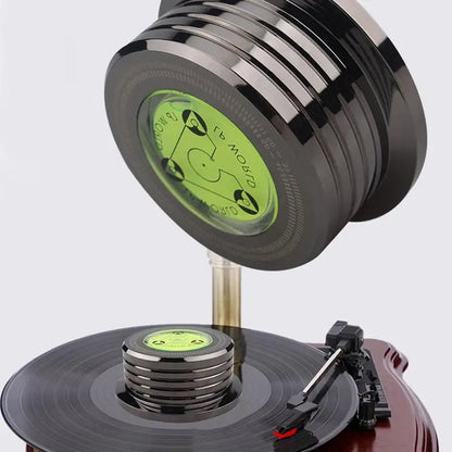 60Hz LP Record Stabilizer — Universal Aluminum Turntable Clamp with Level Alloy Weight
