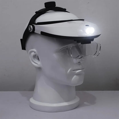 Lamp Head Magnifier with 5 Lenses — High-Definition Optical Loupe for Reading & Maintenance (1.0X–3.5X)