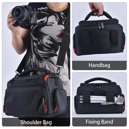 FOSOTO Waterproof DSLR Camera Shoulder Bag – Professional Case for Canon, Nikon, Sony, Video & Lens Storage