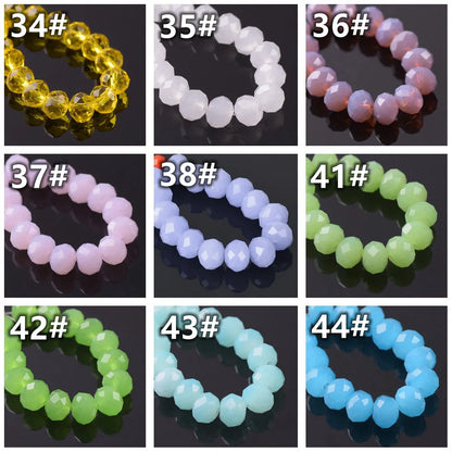Czech Crystal Spacer Beads - Rondelle Faceted Glass Beads in Multiple Sizes for DIY Jewelry Making Crafts