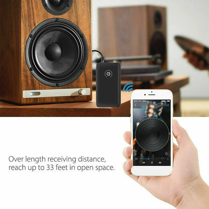 Bluetooth 5.0 Wireless Audio Transmitter & Receiver – Rechargeable 3.5mm AUX HiFi Adapter for TV, PC & Car Speakers