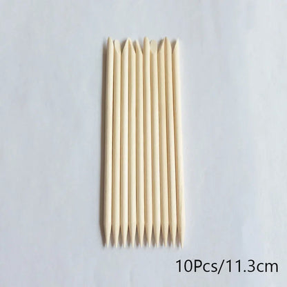 Lurayee Orange Wood Nail Cuticle Pusher – Manicure Tool for Nail Art, Gel Polish, and Nail Design
