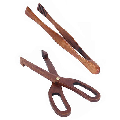 1-7pcs Teak Wood Tableware Set – Natural Wooden Spoons, Colander Spoon & Soup Skimmer Cooking Tool Kit