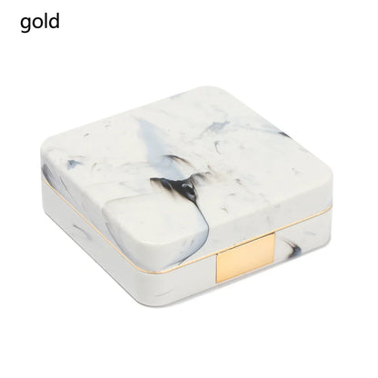 Square Contact Lens Case – Portable Travel Lens Storage & Soaking Box Holder, Solid Color Fashion Eyewear Accessory Container