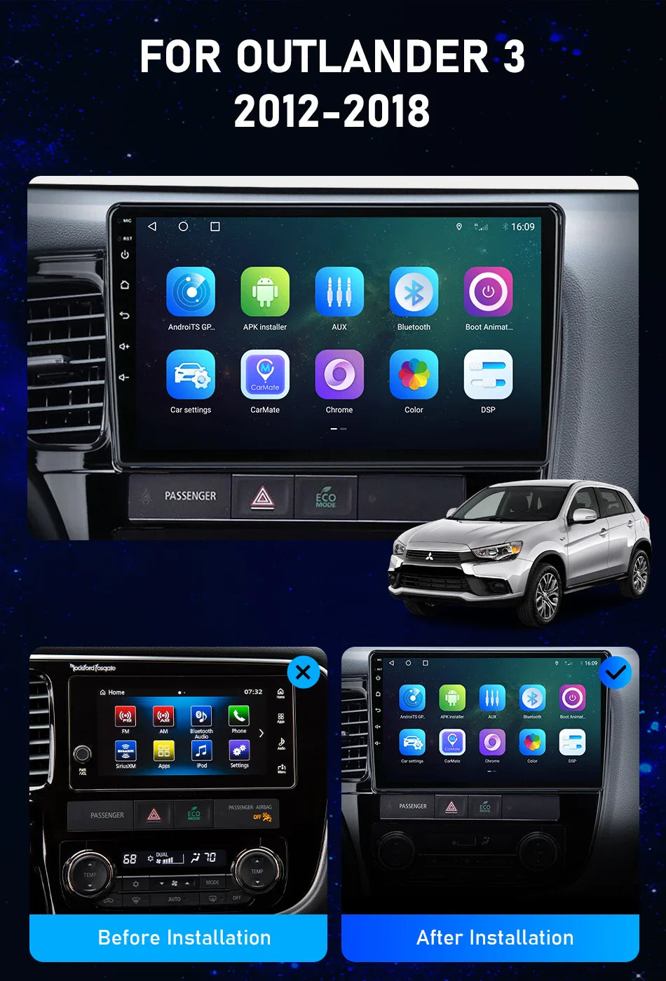 Srnubi 2DIN Car Radio Android 12 – Universal 7"/9" CarPlay Multimedia Player for Nissan, Honda, Toyota, Lada, Volkswagen, Hyundai