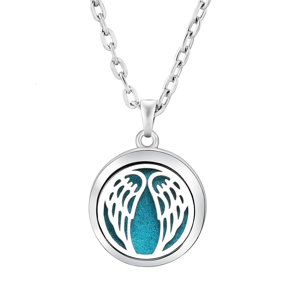 Stainless Steel Tree of Life Aromatherapy Necklace – Essential Oil Diffuser Pendant for Women