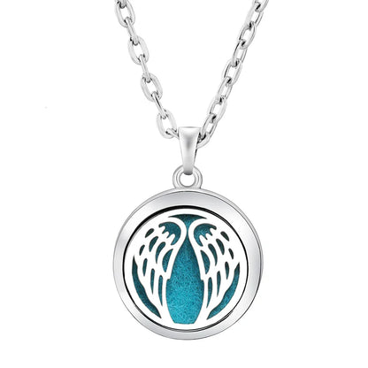 Stainless Steel Tree of Life Aromatherapy Necklace – Essential Oil Diffuser Pendant for Women