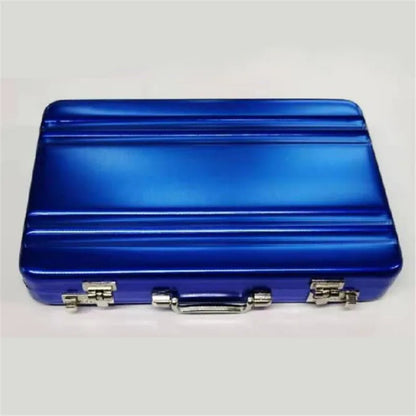 Aluminum Storage Box — Mini Business Card & Credit Card Holder, Rectangle Jewelry Case Organizer