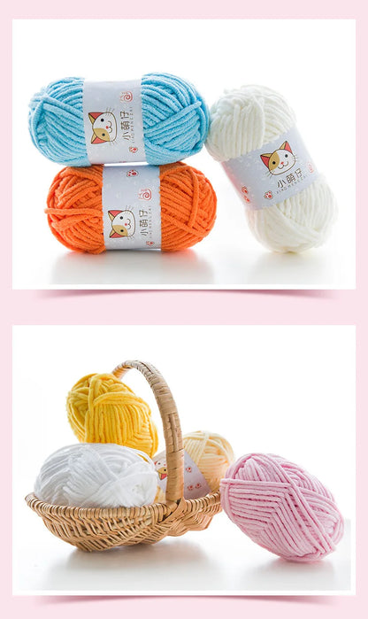 50g/Ball DIY Knitting Yarn – Soft Wool for Baby Scarf, Hat, Chunky Crochet Thread