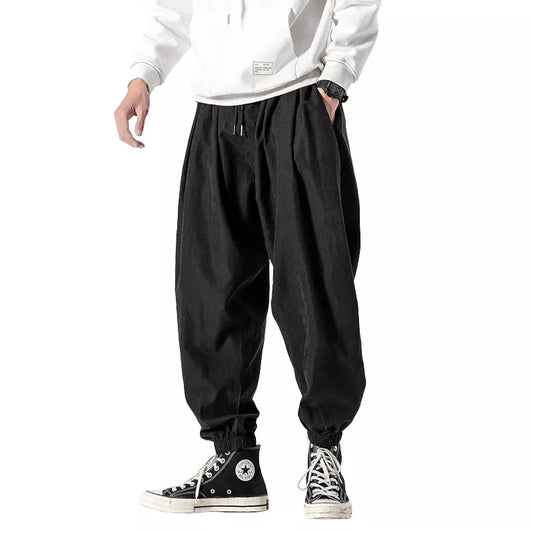 Streetwear Fashion Jogger Pants: Men's Black Hip Hop Harem Trousers - Casual Sweatpants in Big Size 5XL