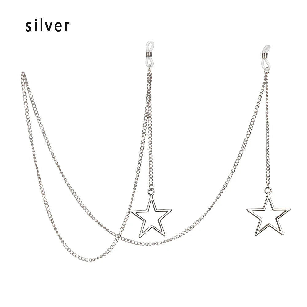 Women's Eyeglass Chain - Hollow Star & Pearl Beaded Lanyard for Sunglasses & Reading Glasses