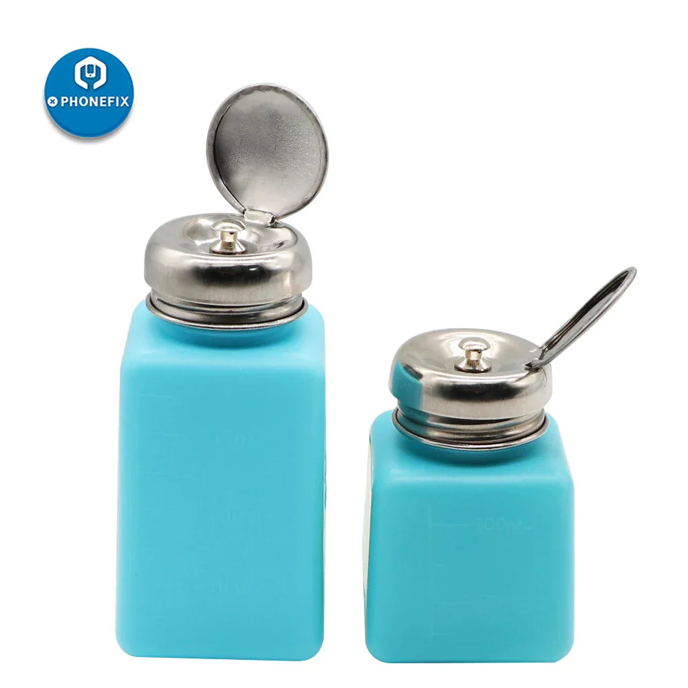 MECHANIC 180ML Alcohol Bottle – Plastic ESD Liquid Dispenser for iPhone Repair & Motherboard Cleaning