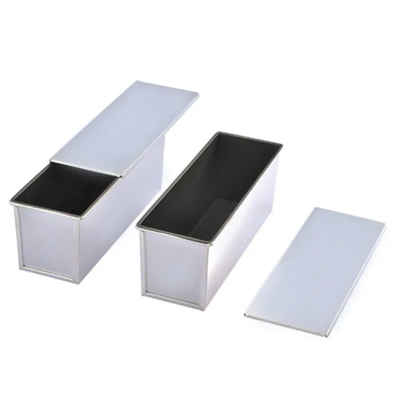 Aluminum Alloy Non-Stick Toast and Bread Loaf Pan – Black Cake Mold with Lid, Available in 250g to 1000g Sizes