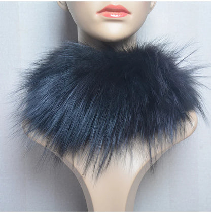 2025 Real Fox Fur Scarf and Headband – Luxury Winter Neck Warmer for Women, 100% Natural Fur, Elastic Ring Muffler