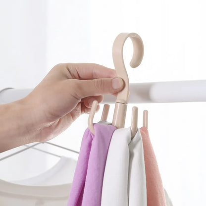 Space-Saving Rotated Hanger Hooks - Wardrobe Clothes Rack Organizer for Bags, Shoes, Belts, Scarves, and More