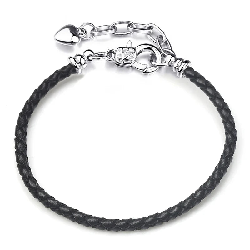 BAOPON 9-Color Leather Charm Bracelet - DIY Chain Jewelry Gift for Women & Girls