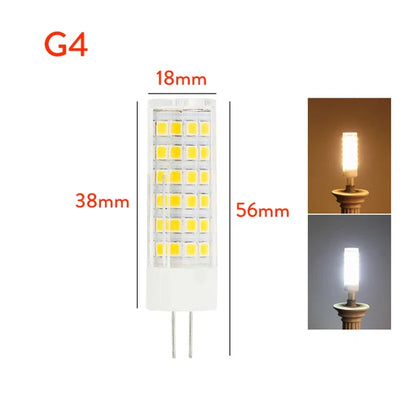 Dimmable LED Corn Light Bulbs – G4/G8/G9/E11/E12/E14/E17/BA15D/GY6.35, 102LEDs 10W-12W 2835 SMD, Cool & Warm White, 110V-220V