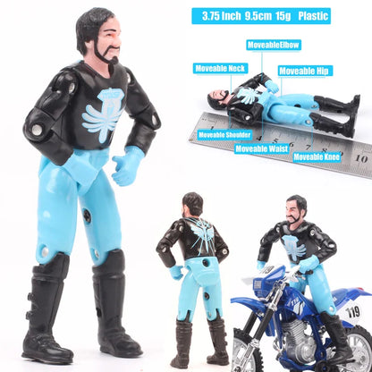 1/18 Scale 3.75" Motorcycle Racer Action Figure – Villopoto #5, Dungey #199, Pastrana Bike Model Collectible Toy