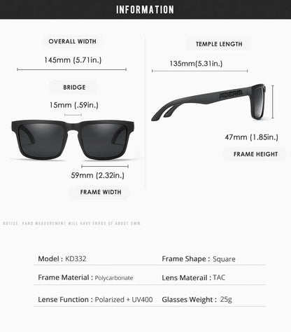KDEAM Photochromic & Polarized Sunglasses - Category 3 Polarization, Unique Frame Surface Eyewear for Men & Women with Case