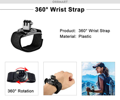 ORBMART GoPro Accessories Set Compatible with Hero 4–13 Black, Mounts for DJI, Insta360, SJCam Action Cameras