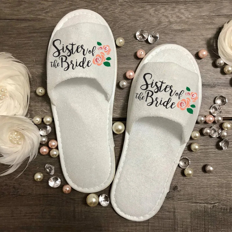 Bridal Party Slippers – Bride, Bridesmaid, Maid of Honor, Mother of Groom Gift for Wedding, Bachelorette, & Bridal Shower