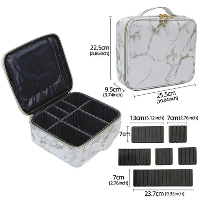 New PU Leather Cosmetic Bag for Women – Multi-Functional Portable Travel Makeup Storage Case