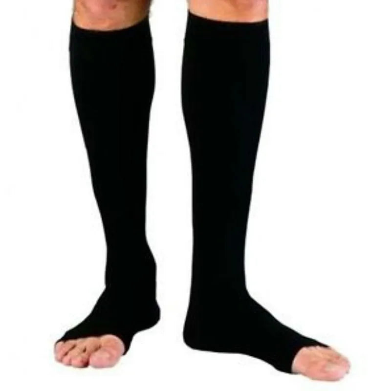Professional Long Compression Socks with Zipper - Sports Pressure Leg Support for Women, Thick Varicose Vein Socks for Cycling