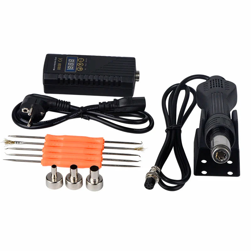 JCD 750W Heat Gun – Digital Display Micro Rework Soldering Station & Hot Air Gun for Welding & Repair, Model 8858