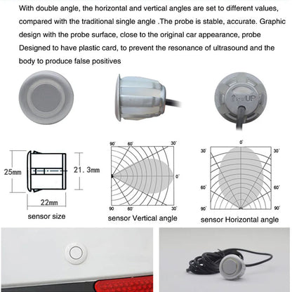 8-Channel Car Parking Sensor – Parktronic Reverse Backup Radar, Rear Auto Detector with Buzzer Assistance Kit