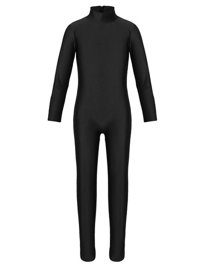 Kids Girls Full Body Gymnastics Bodysuit, Ballet Dance Jersey Leotard, Jumpsuit Sports Unitard, Children Dancewear and Sportswear