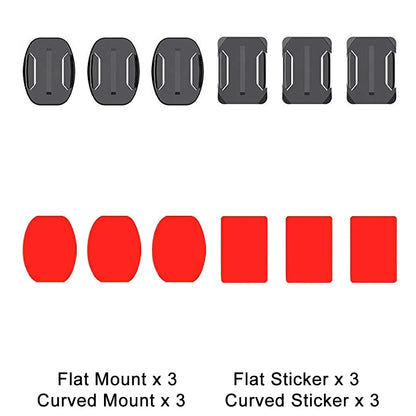 Flat & Curved Adhesive Mount Set for GoPro Hero 11/10/9/8 – Xiaomi Yi 4K, SJCAM Action Camera Mounting Stickers Accessories