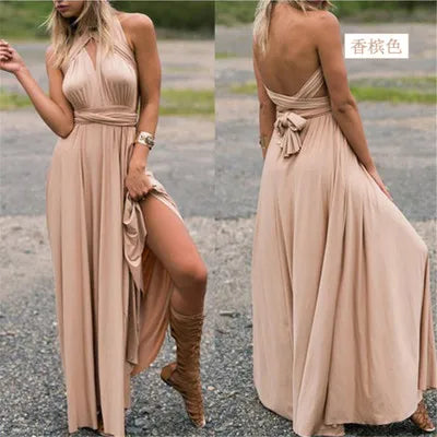 Multiway Convertible Boho Maxi Dress – DIY Wrap Infinity Bandage Long Dress for Women, Party, Bridesmaid & Club Wear