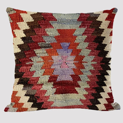 Bohemian Linen Cushion Cover – Multicolor Ethnic Geometric Pattern Decorative Pillow for Living Room Sofa