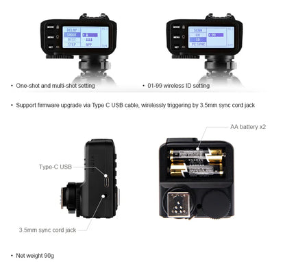 Godox TT600 2.4G Wireless TTL Speedlite + X2T Trigger — Compatible with Canon, Nikon, Sony, Fuji, Olympus