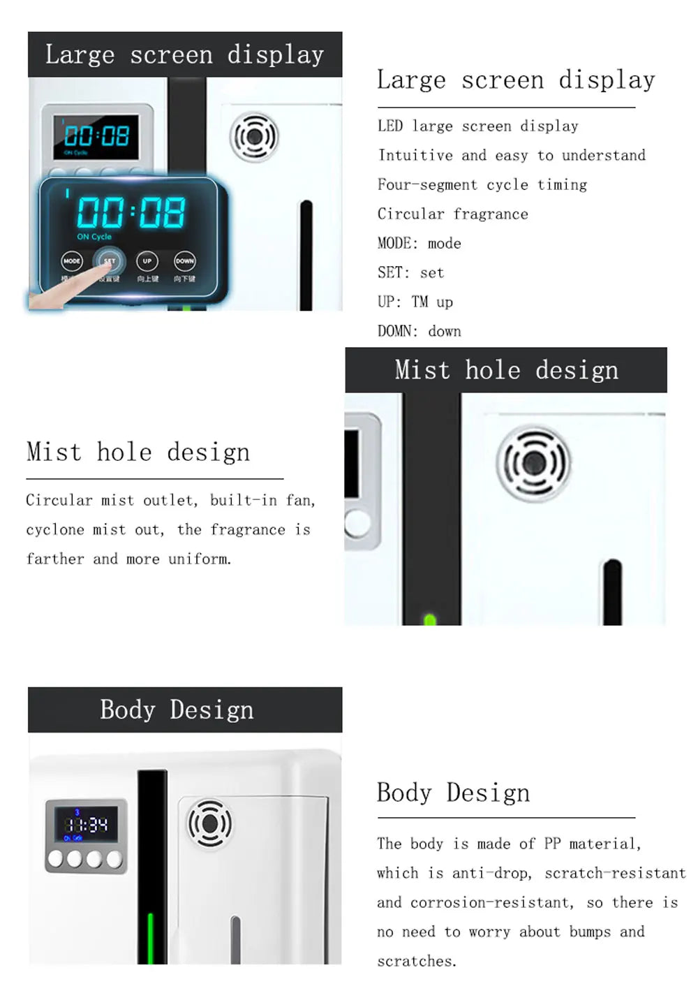 160ML Wall-Mounted Aroma Diffuser - Scent Machine with Fan for Hotel Lobby & Large Area Fragrance