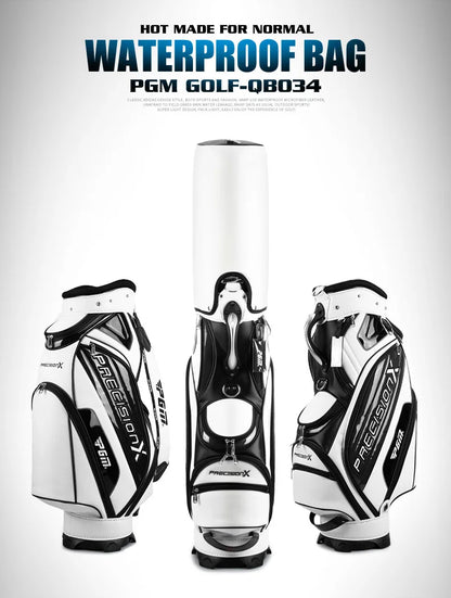PGM Men's Golf Bag QB034 – PU Waterproof Large Capacity Standard Bag for 14 Golf Clubs