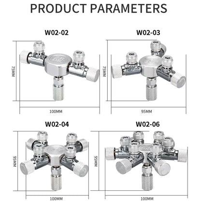 ZRDR Stainless Steel Aquarium CO2 Multi-Way Distributor – Splitter Needle Valve, Check Valve & Bubble Counter for Solenoid Regulator
