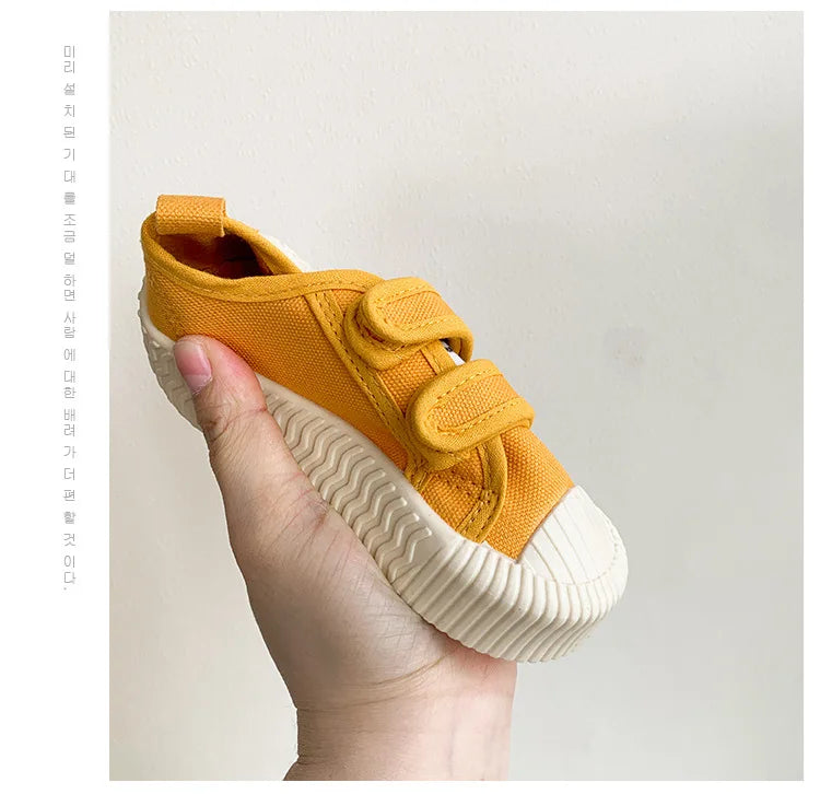 Children’s Canvas Shoes — Boys & Girls Spring/Autumn Breathable Toddler Shoes with Soft Sole & Hook-and-Loop Closure